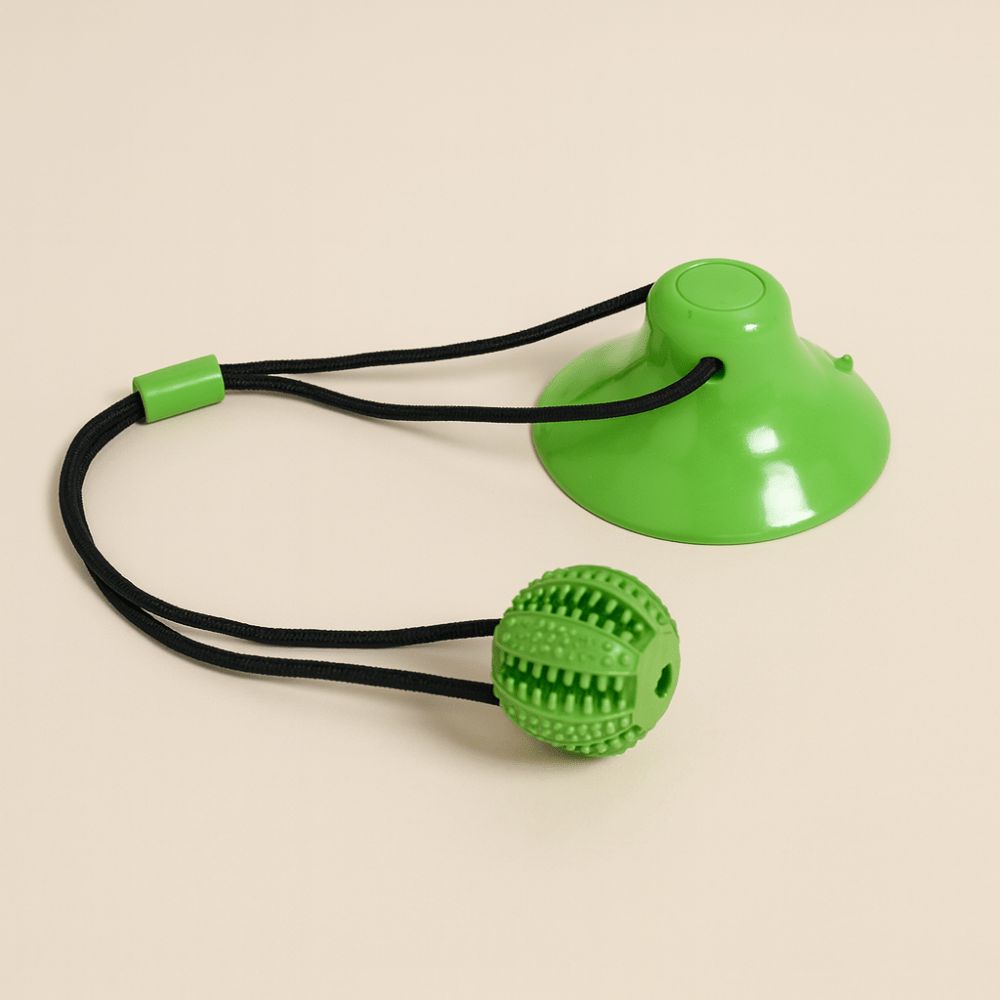 Jouet à Mâcher Interactif pour Chiens – Balle Puzzle avec Ventouse, Distributeur de Nourriture et Nettoyage des Dents