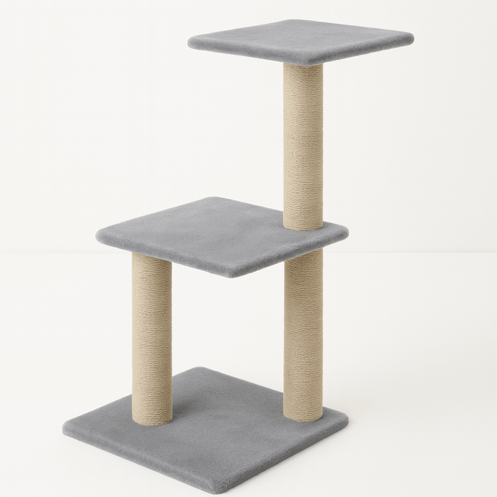 Arbre à Chat Multi-Niveaux 80 cm – Griffoirs et Plateformes Stables pour 1 à 2 Chats d’Intérieur